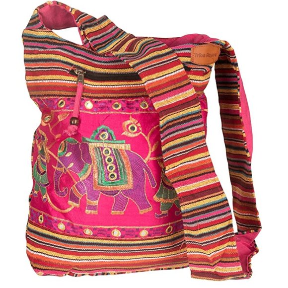 Handbags - BOHO Shoulder Bag Handmade Embroidered Elephant